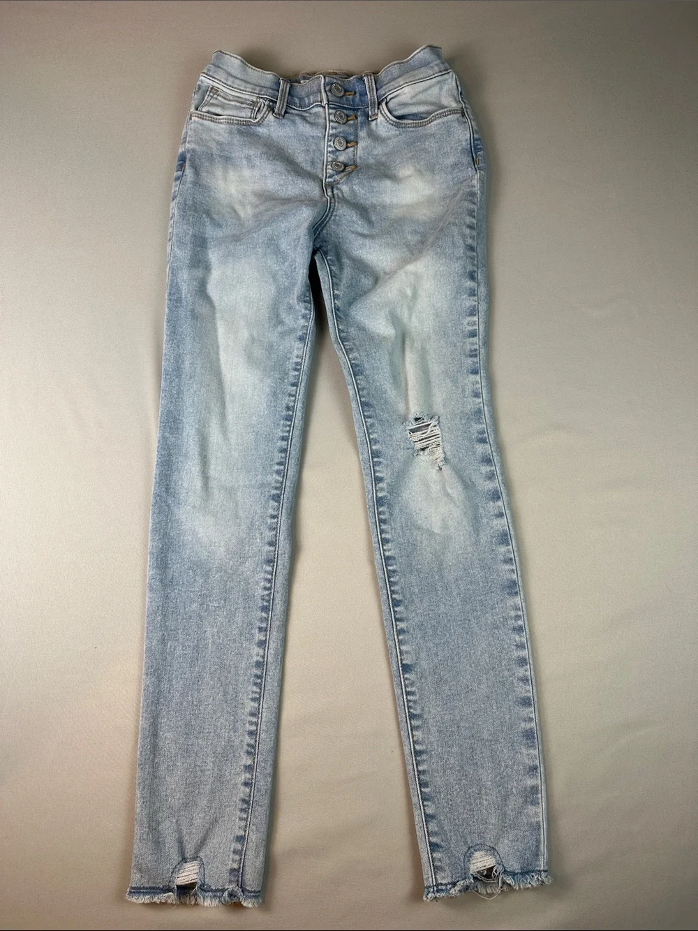 Old Navy Distressed High Rise Rockstar Skinny Jeans Girls Button Fly Size 10